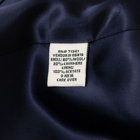 L.L. Bean Wool Cashmere Blend Lined Button Front Black Blazer Women's Sz 16R - Picture 6 of 14